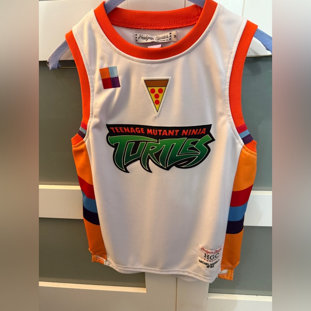 Headgears, classic TMNT Michelangelo Jersey youth/teen jersey M.